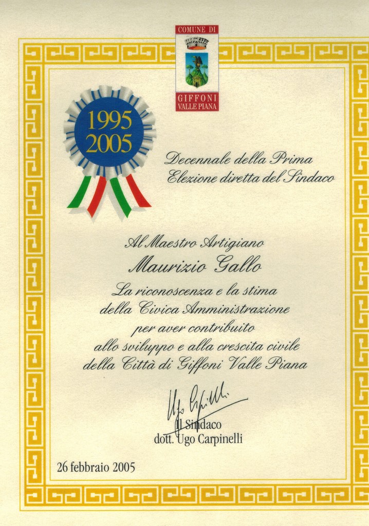riconoscimento Comune di Giffoni Valle Piana